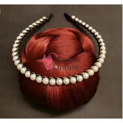 Bentita deosebita pentru par cu perle color Cod MTR11 Black